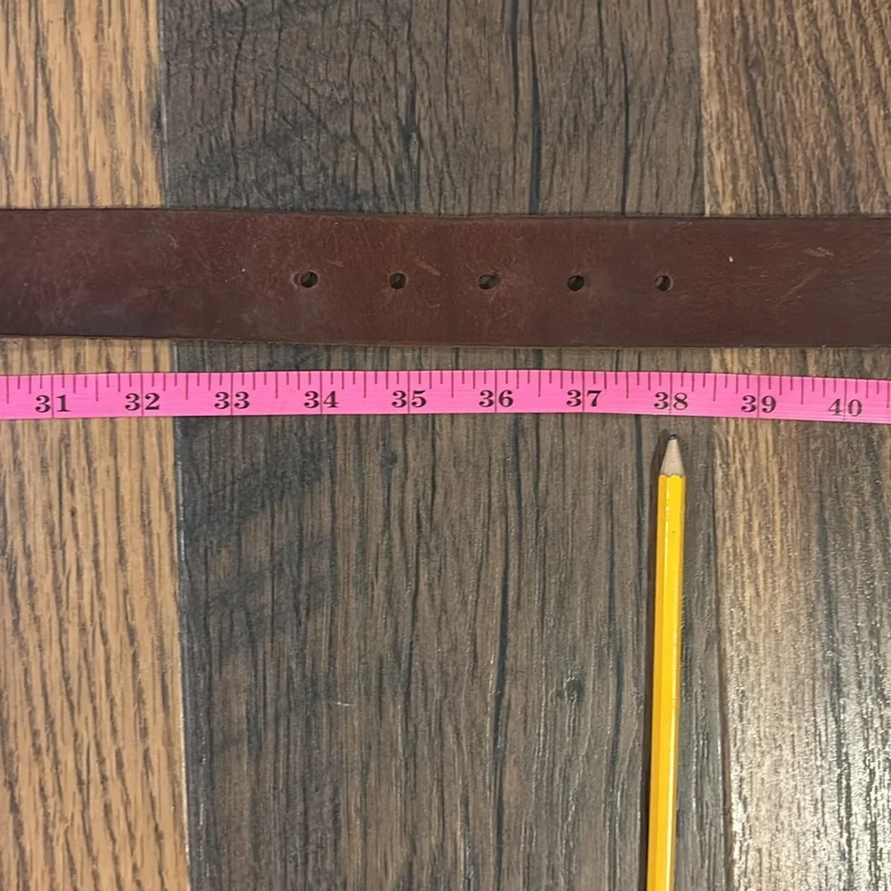 Izod Chestnut Genuine Leather Belt with Silver Buckle Size 34